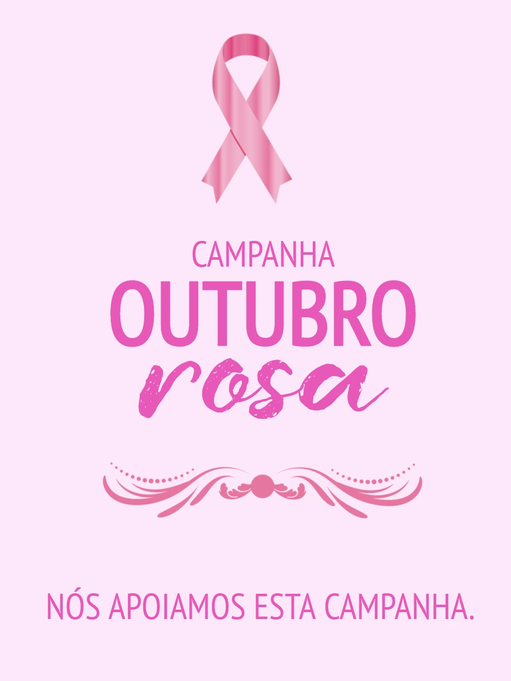 Arte Editável Outubro Rosa para sua Campanha Online