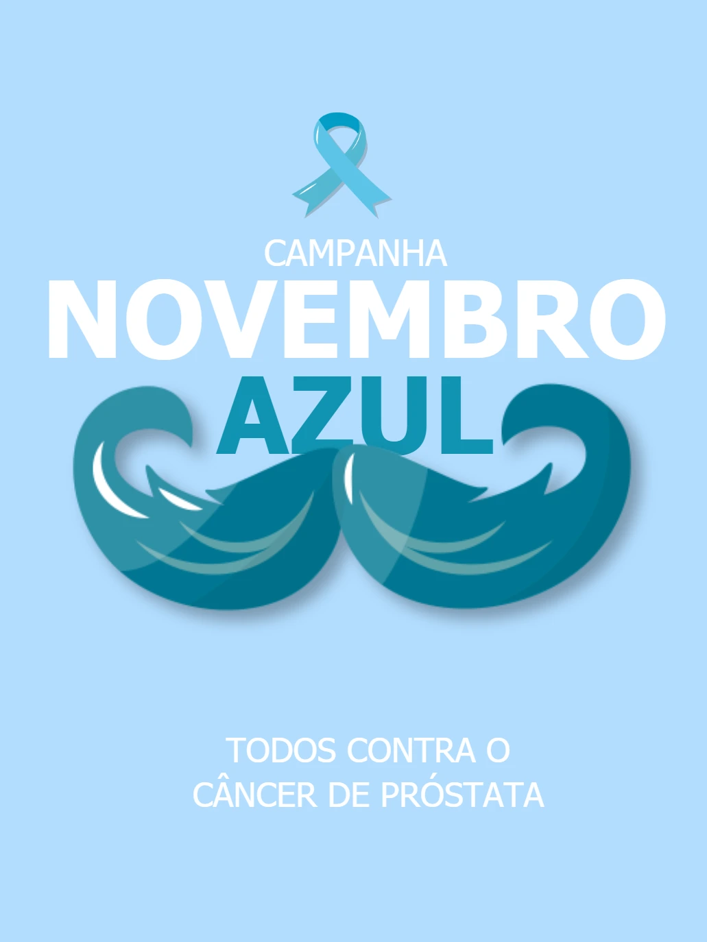 Post Novembro Azul com Bigode para Editar e Compartilhar