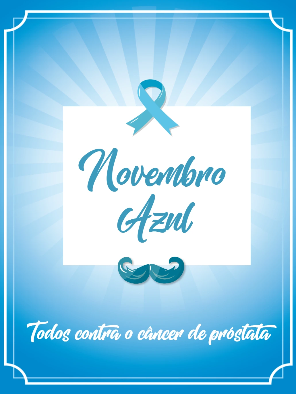 Post Editável para Campanha Novembro Azul com Laço e Bigode