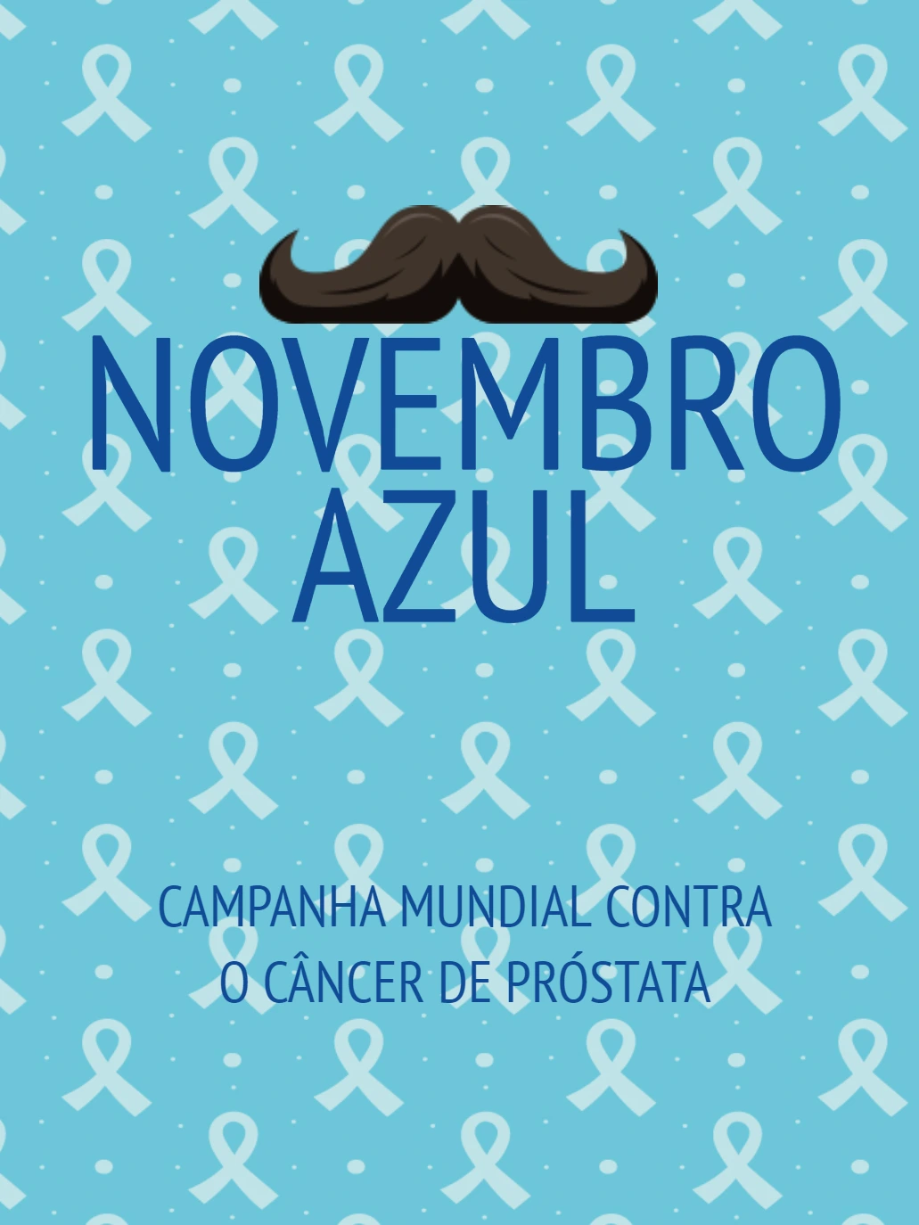 Post Novembro Azul com Bigode e Laço para Editar Online