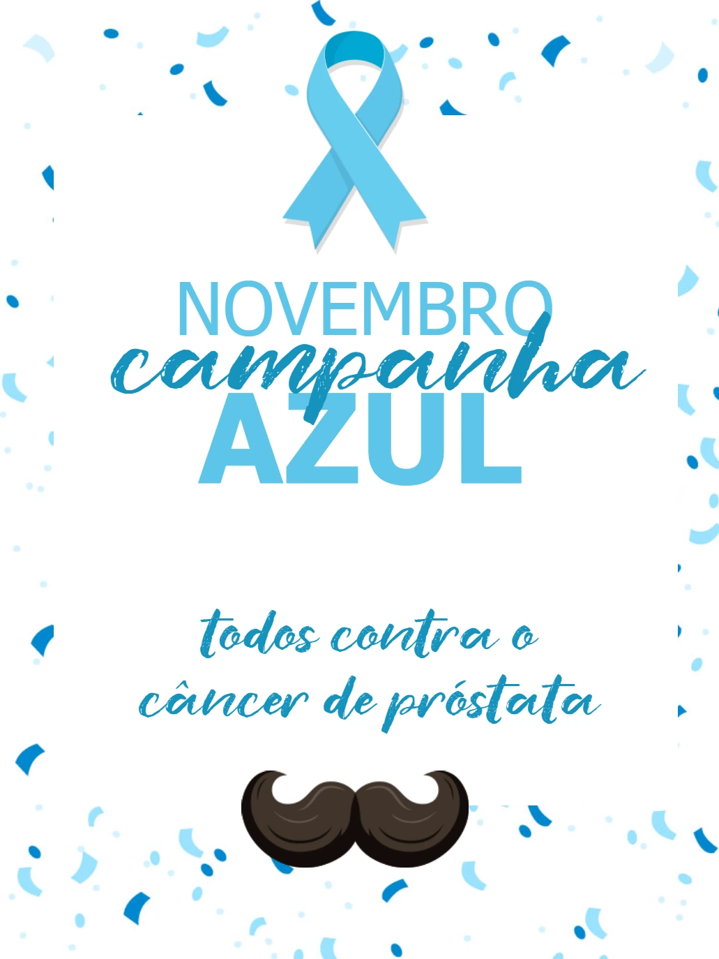 Post Novembro Azul de Conscientização para Editar Online