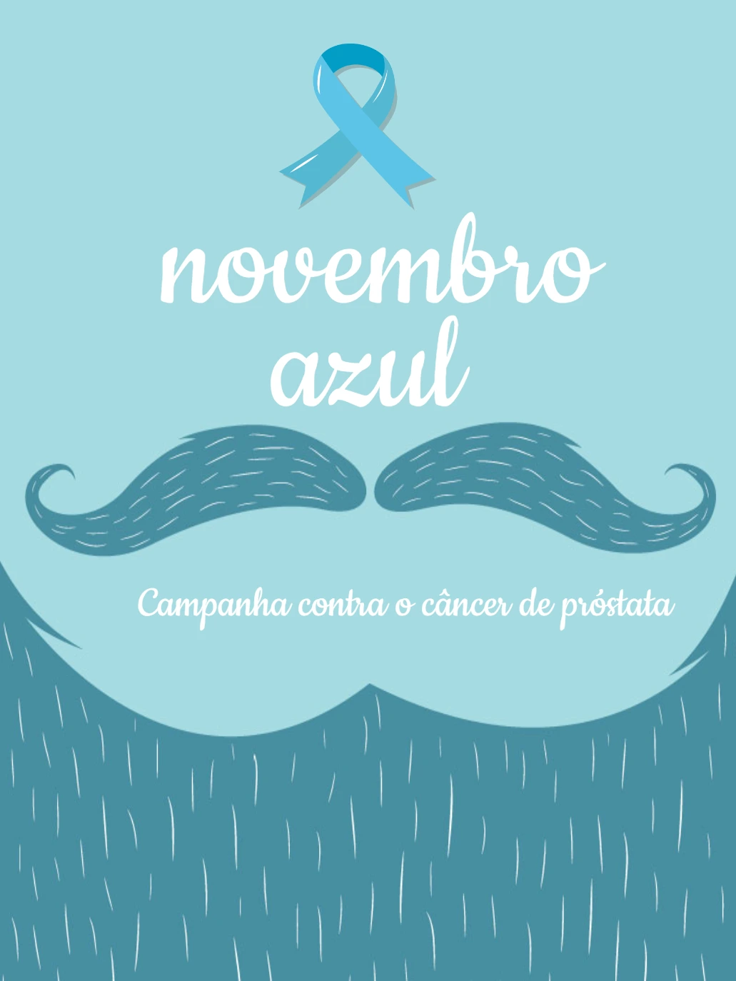 Post Novembro Azul com Bigode e Laço para Editar Online