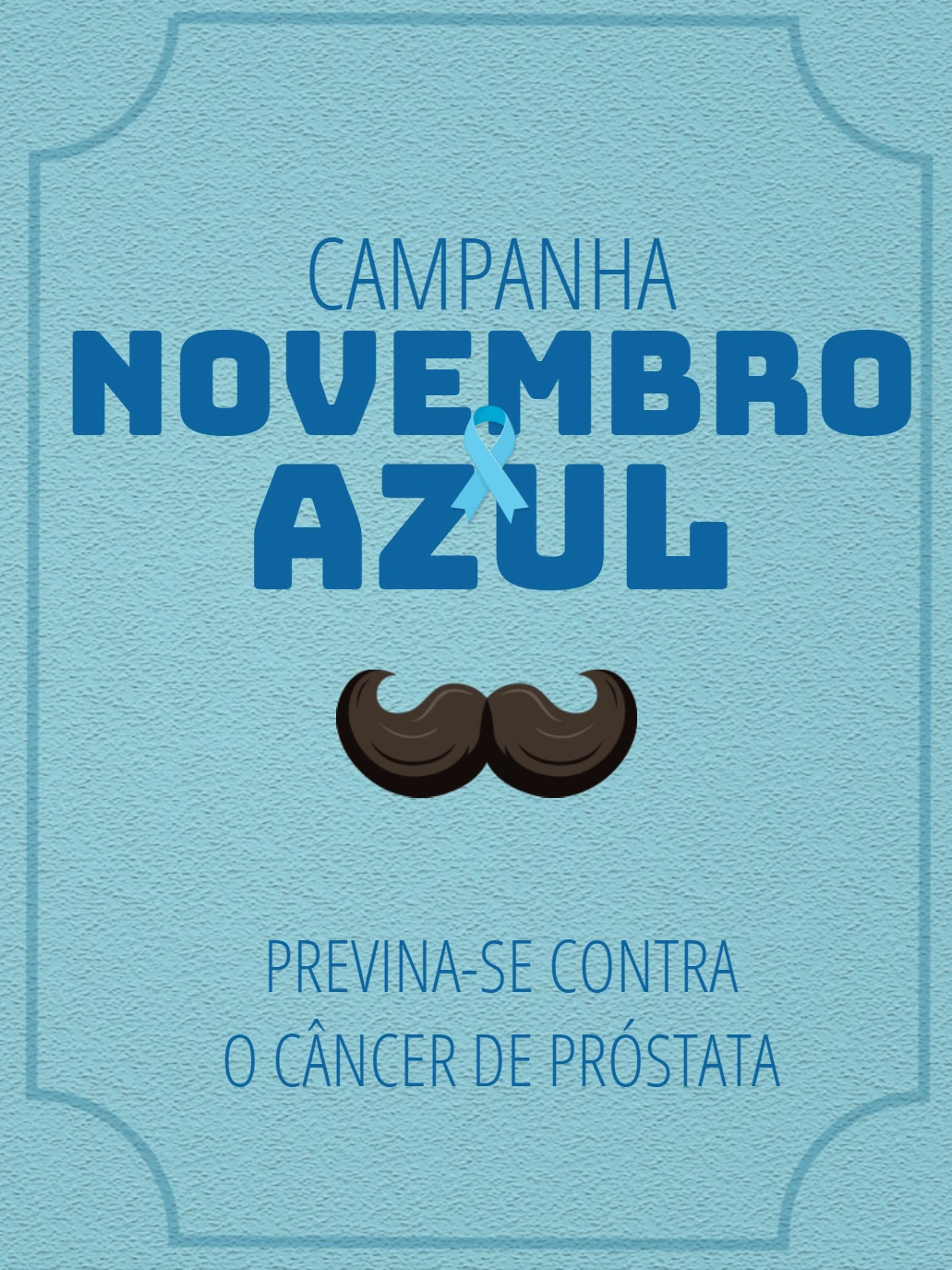 Arte Novembro Azul com Bigode para Editar Online