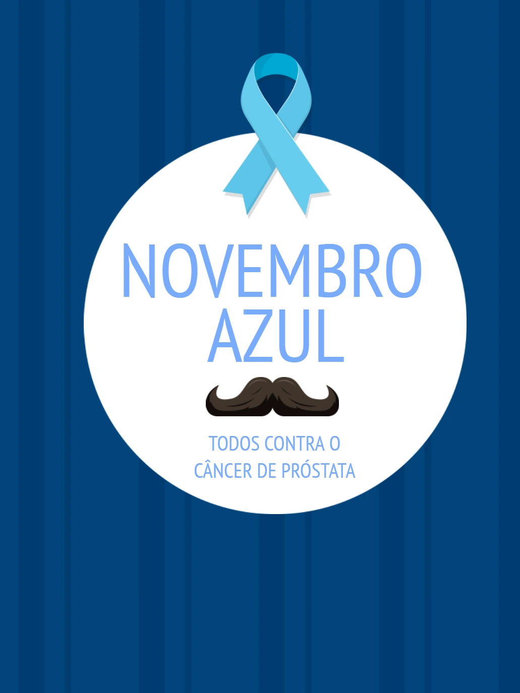Post Novembro Azul com Laço e Bigode para Editar Online