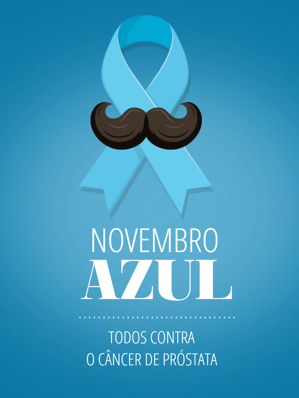 Arte Novembro Azul com Laço e Bigode para Editar Online