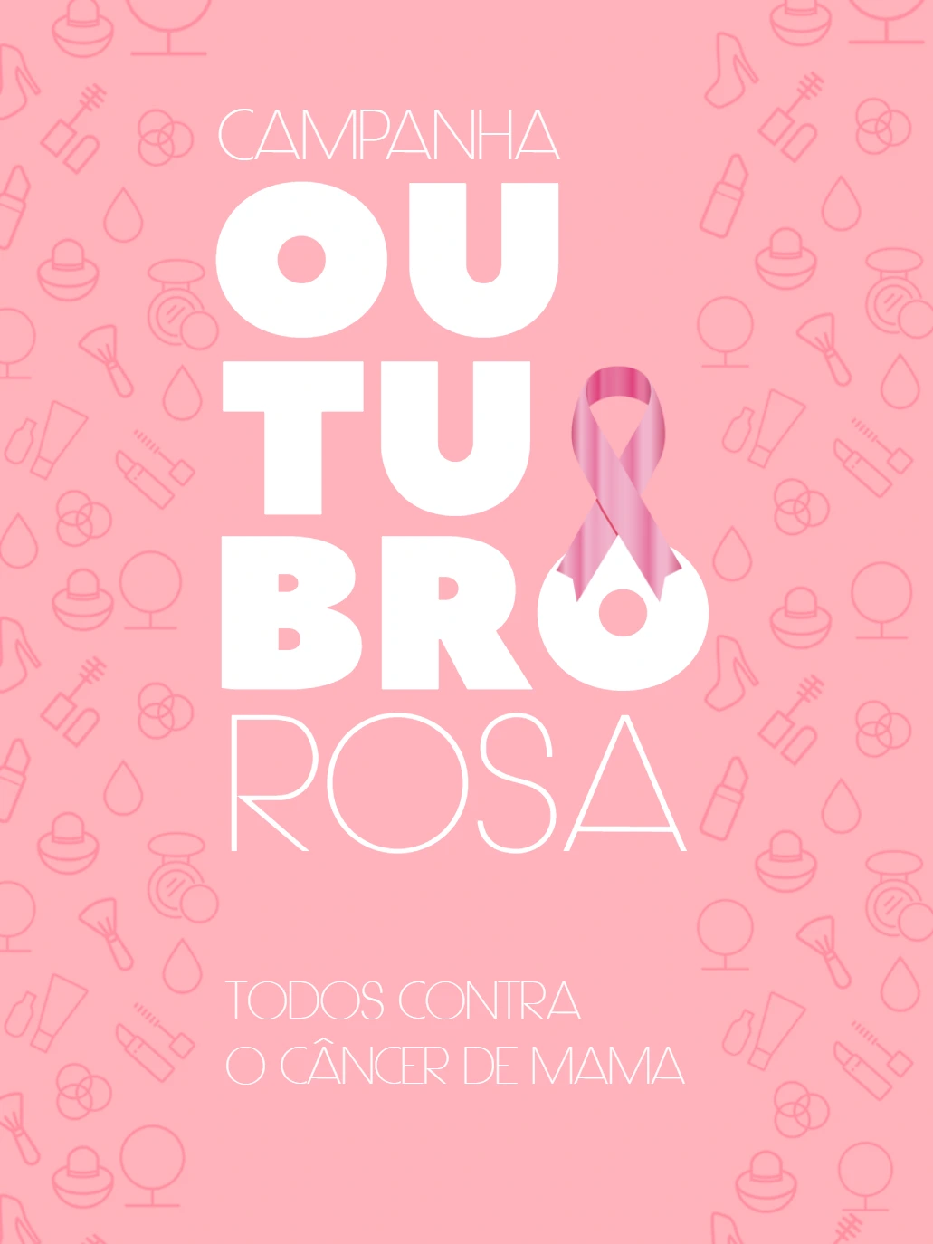 Arte Outubro Rosa para Campanha Editável Online