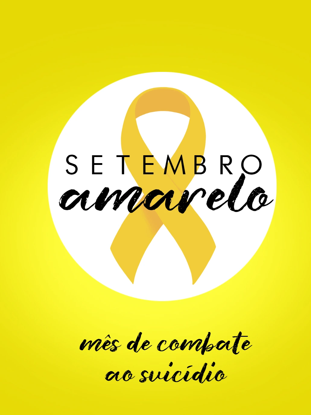 Post Editável Setembro Amarelo para Conscientização Online