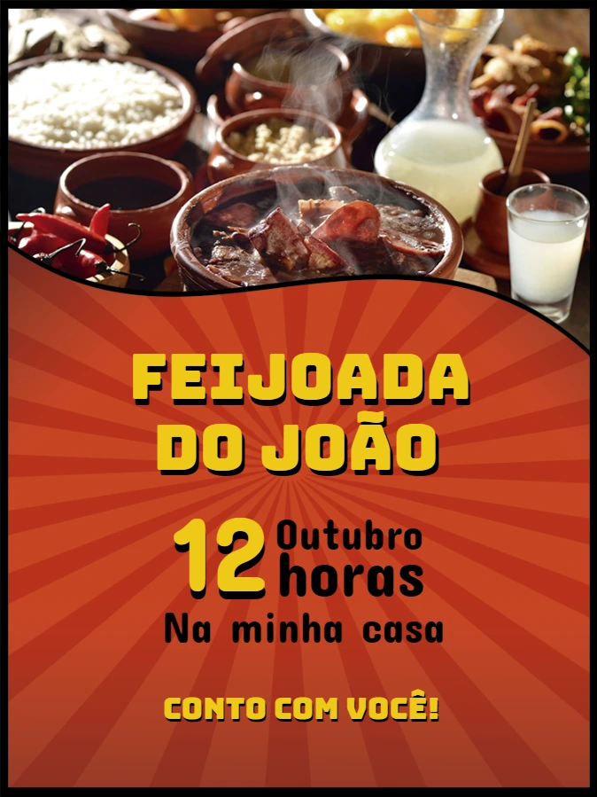 Convite para Feijoada com Foto para Editar e Enviar Online