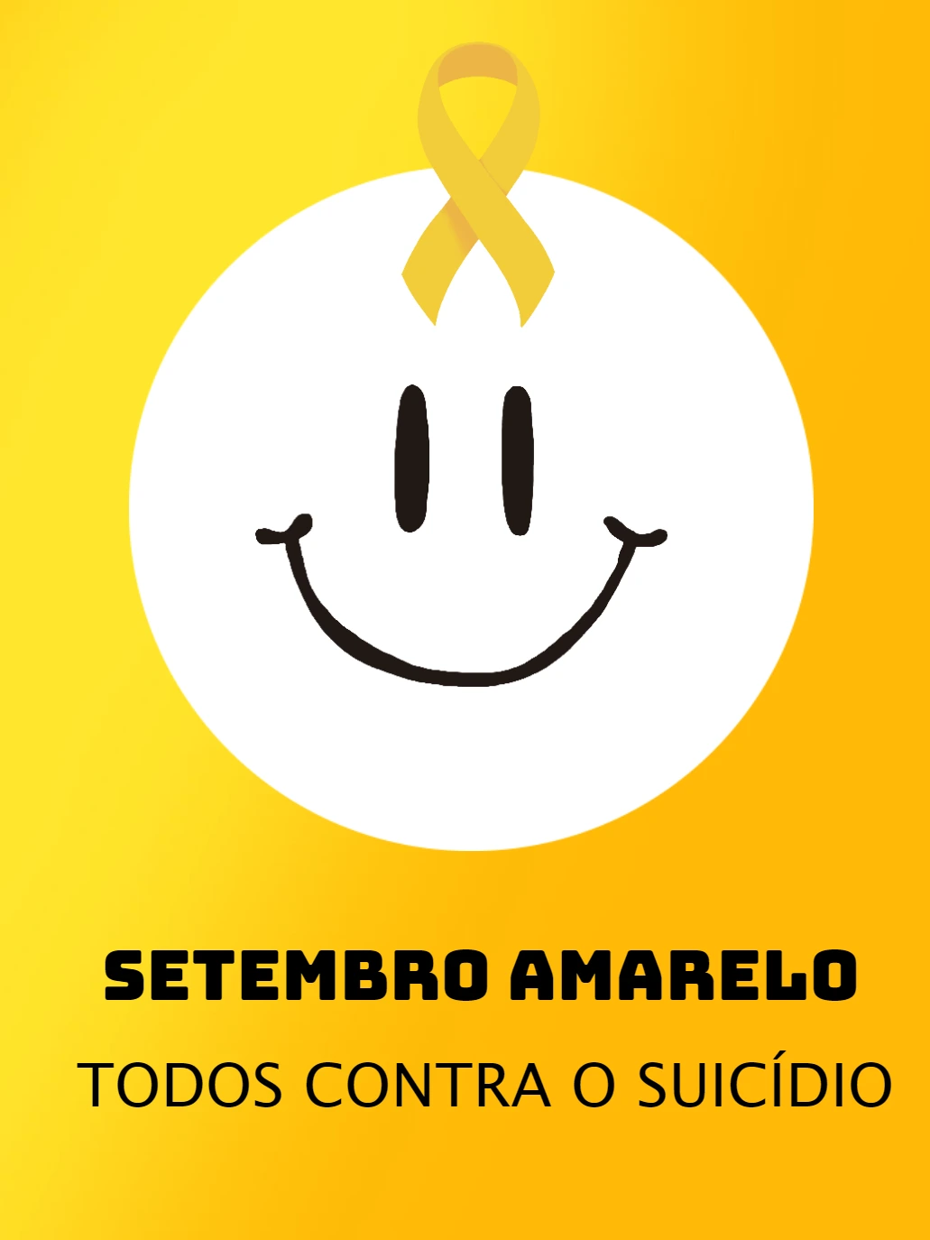 Post Setembro Amarelo com Laço e Frase para Editar Online