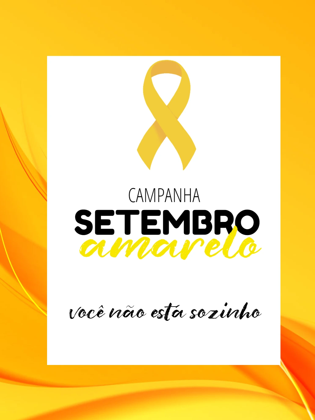Post Editável Setembro Amarelo para Campanha de Apoio