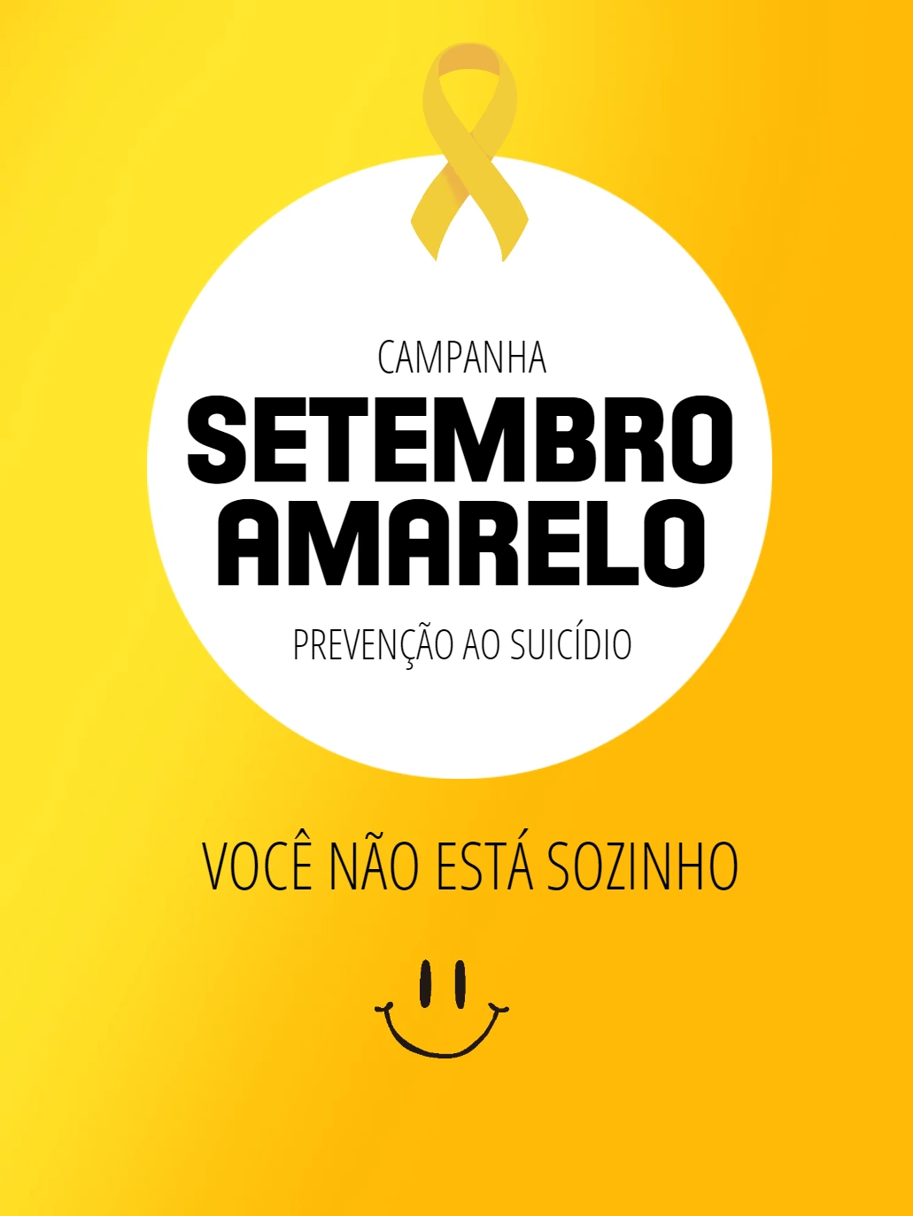 Post Setembro Amarelo com Laço Amarelo para Editar Online