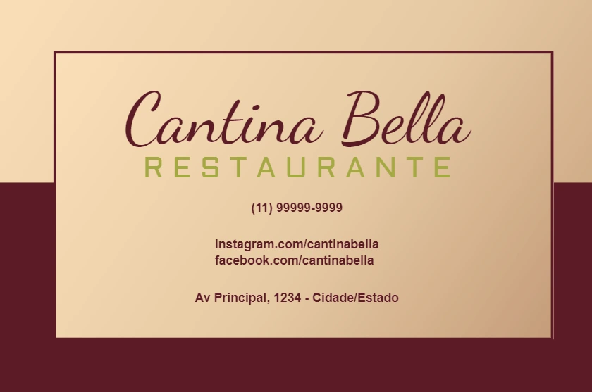 Cartão de Visita para Restaurante Elegante para Editar Online