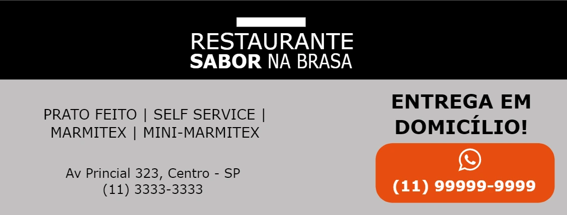 Banner de Restaurante e Marmitex para Editar Online
