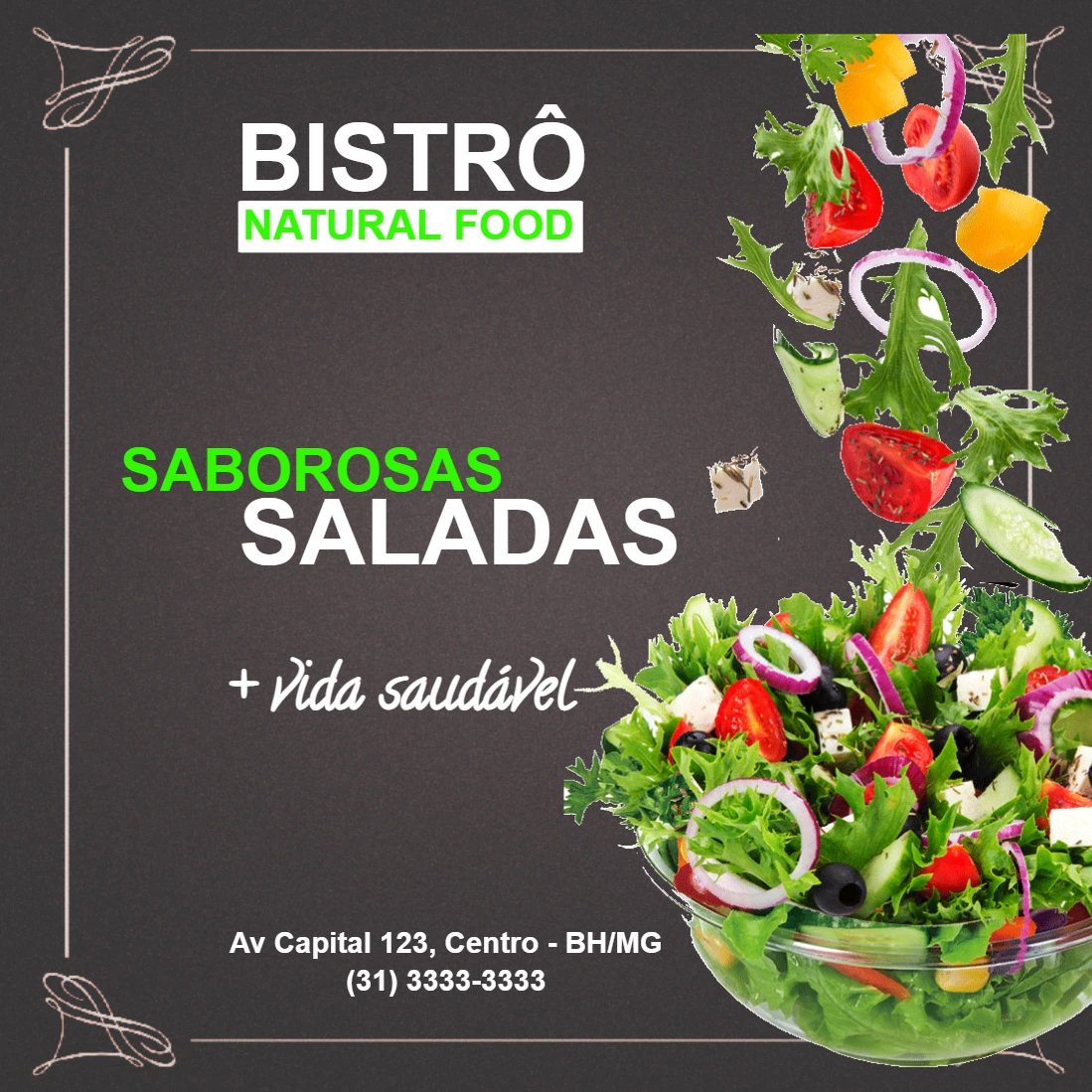 Post para Restaurante de Saladas para Editar Online