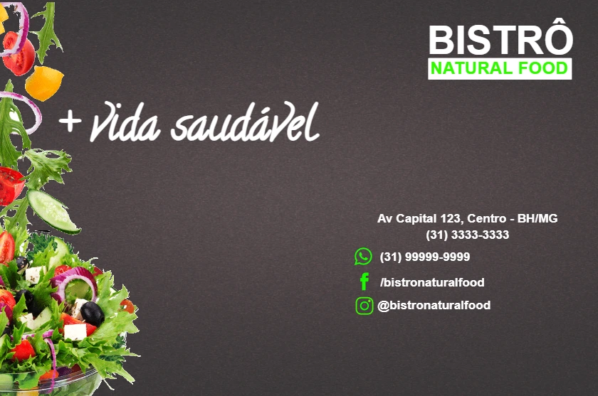 Cartão de Visita Restaurante Saudável para Editar Online