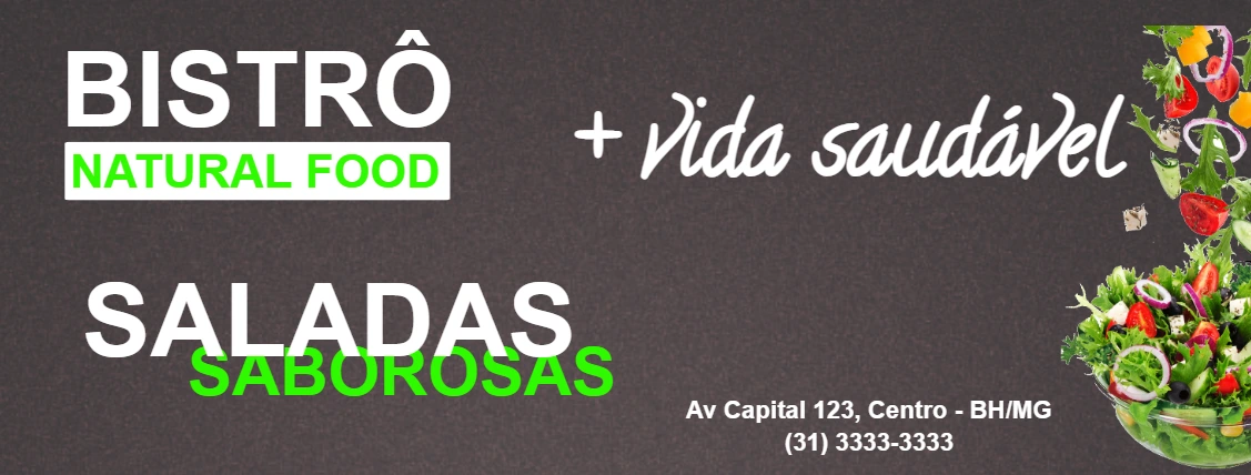 Banner Restaurante Saudável com Saladas para Editar Online