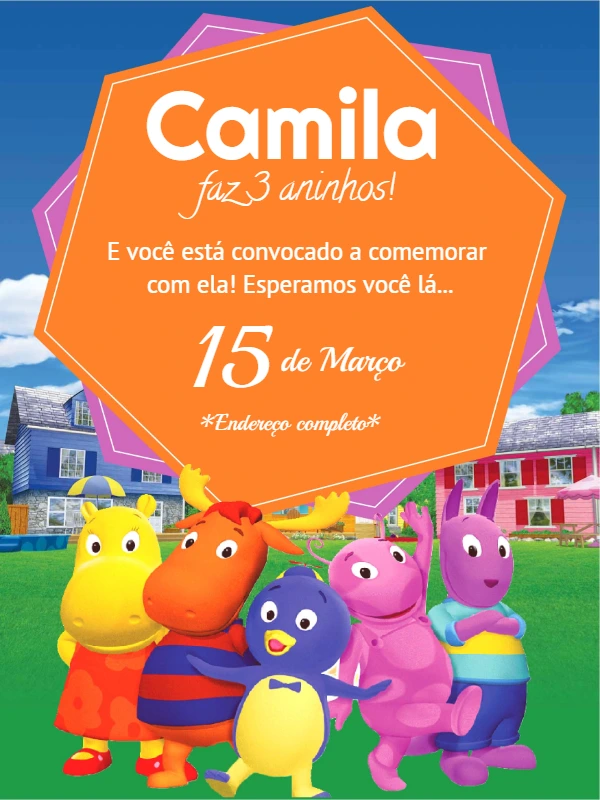 Convite de Aniversário Backyardigans para Editar Online