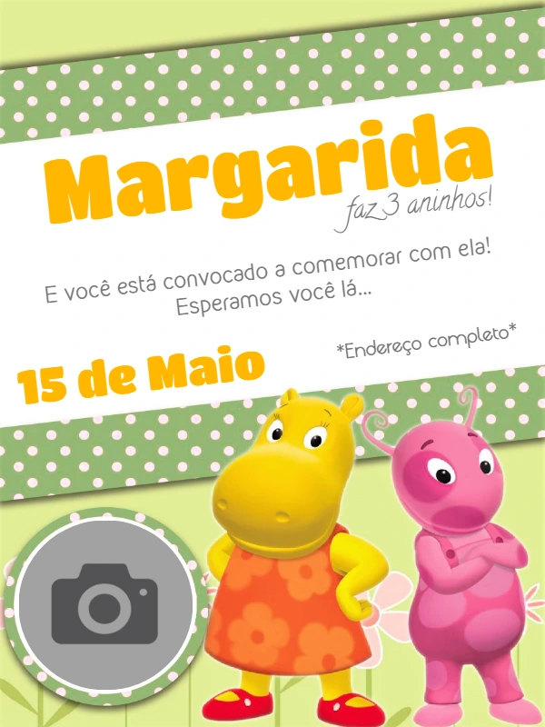 Convite de Aniversário Backyardigans com Foto para Editar