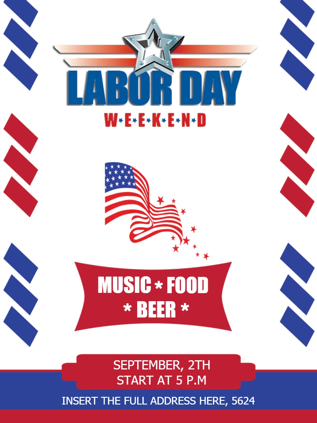 Editable Labor Day Weekend Invitation to Customize Online