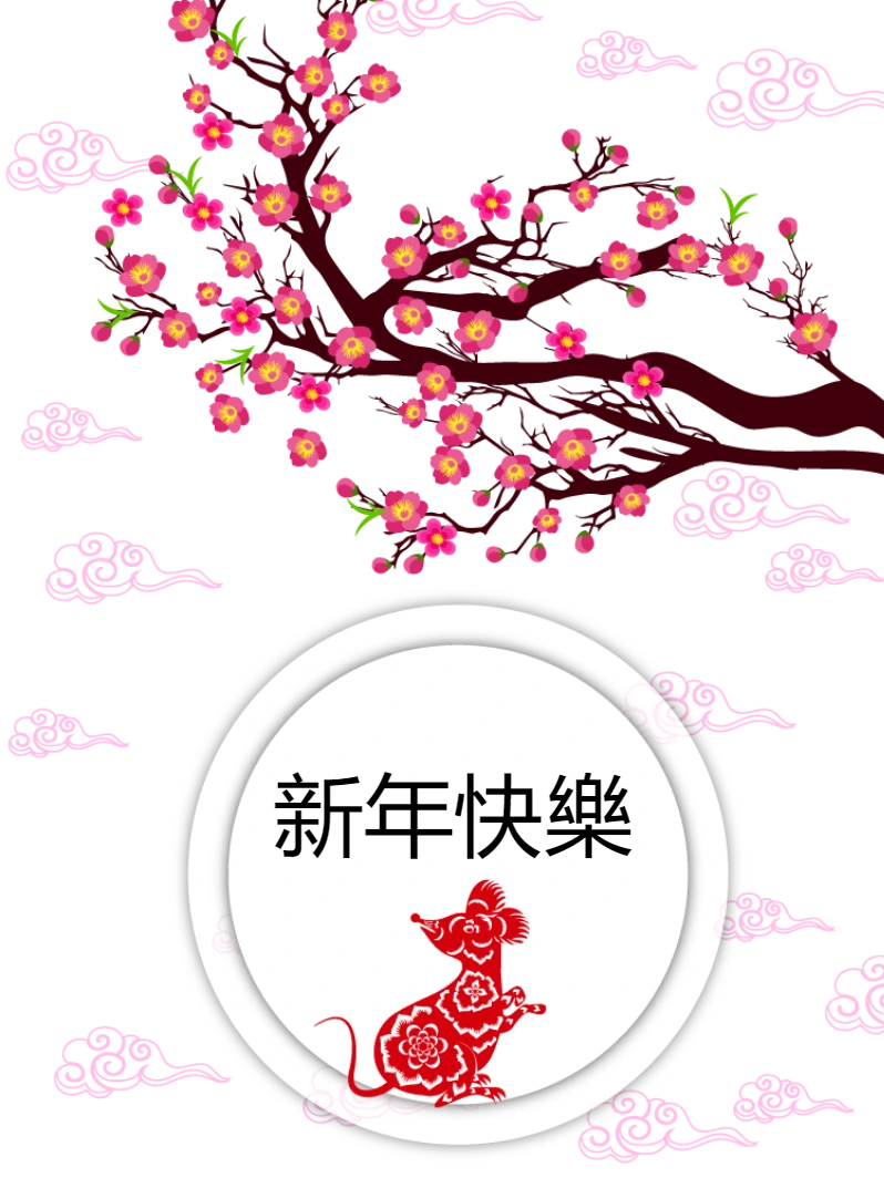 Post de Ano Novo Chinês com Rato do Zodíaco para Editar