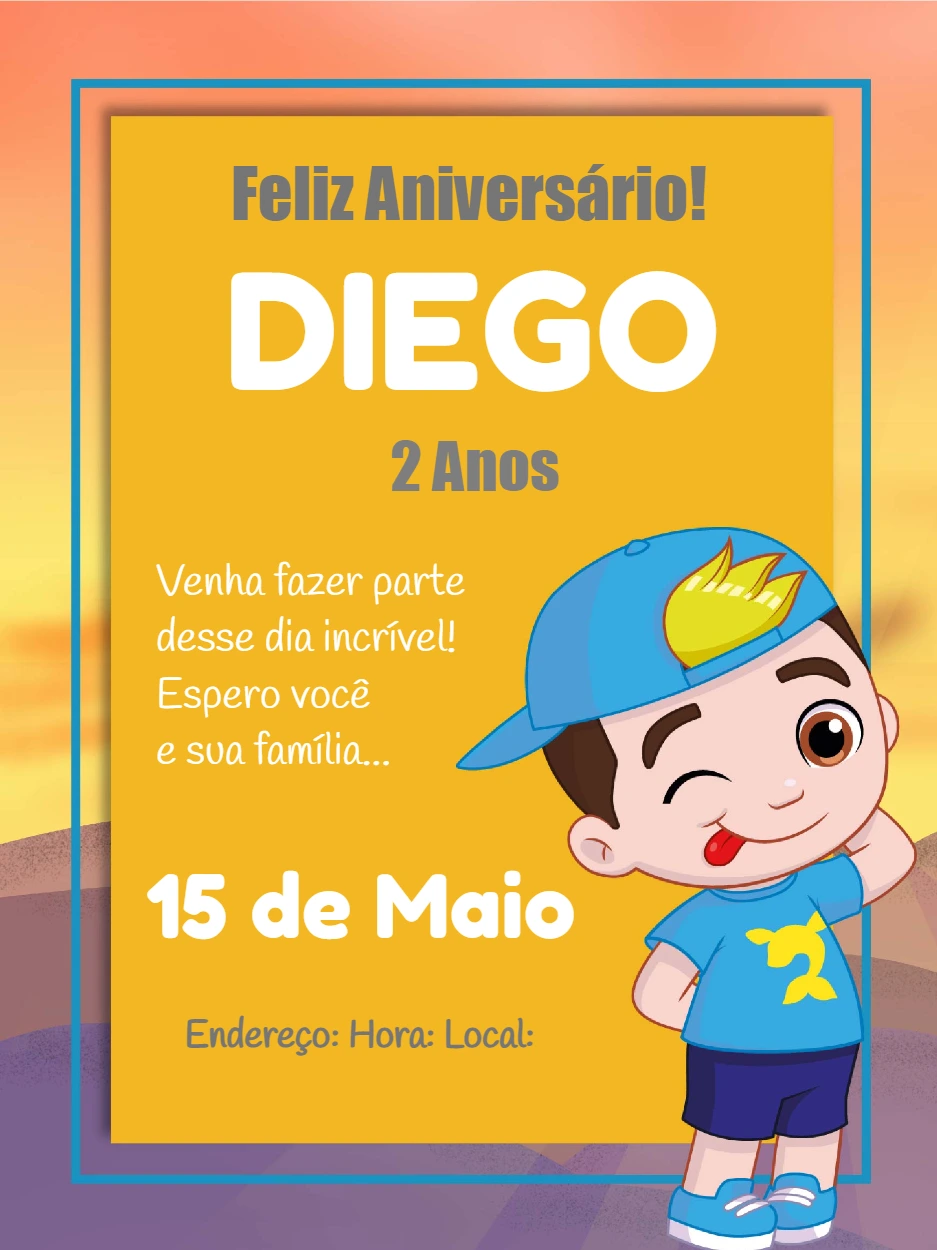 Convite de Aniversário Luccas Neto para Editar Online