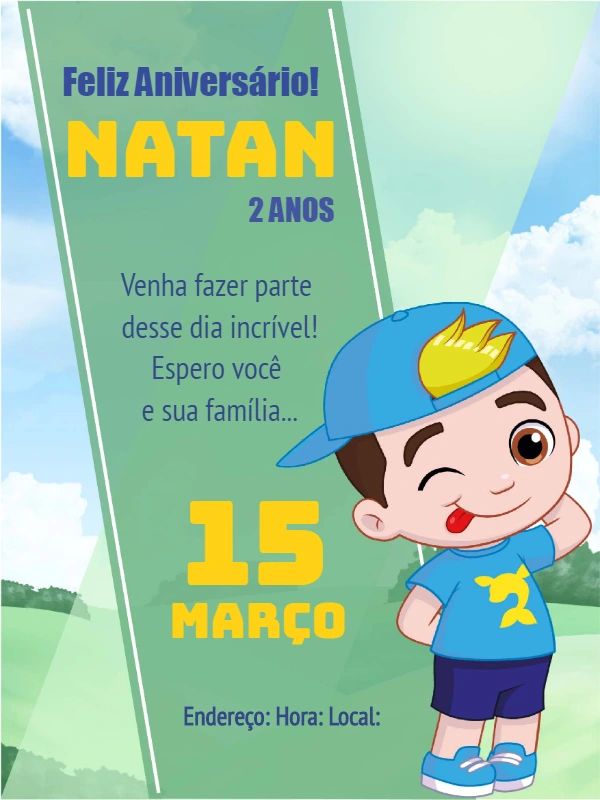 Convite de Aniversário Luccas Neto para Editar Online