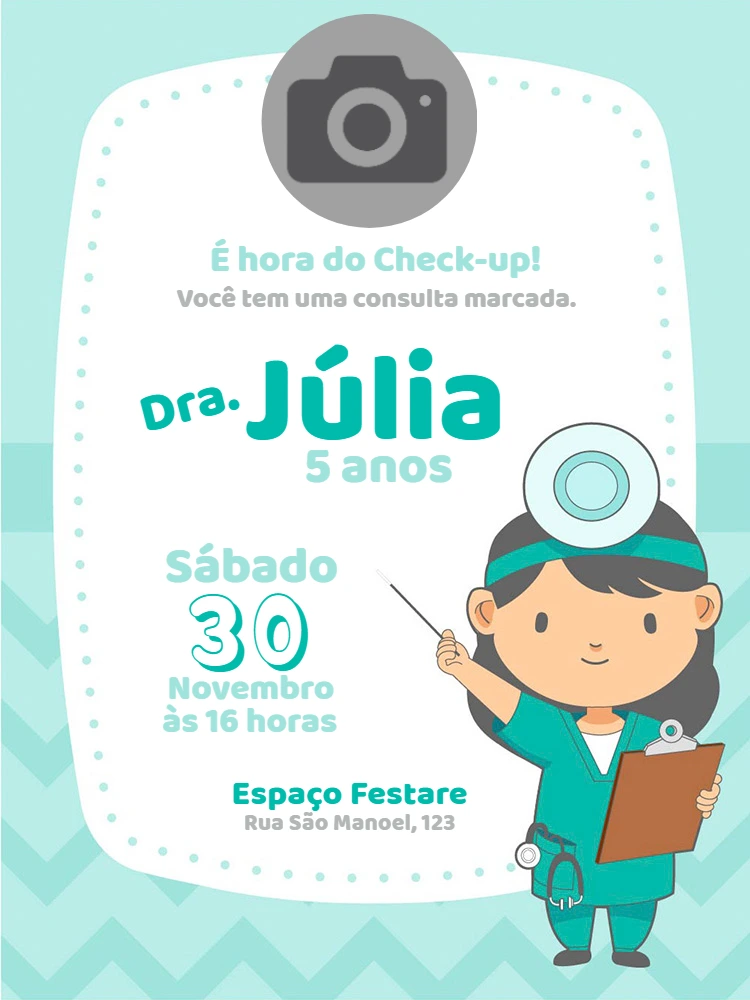 Convite Aniversário Doutora com Foto para Editar Online