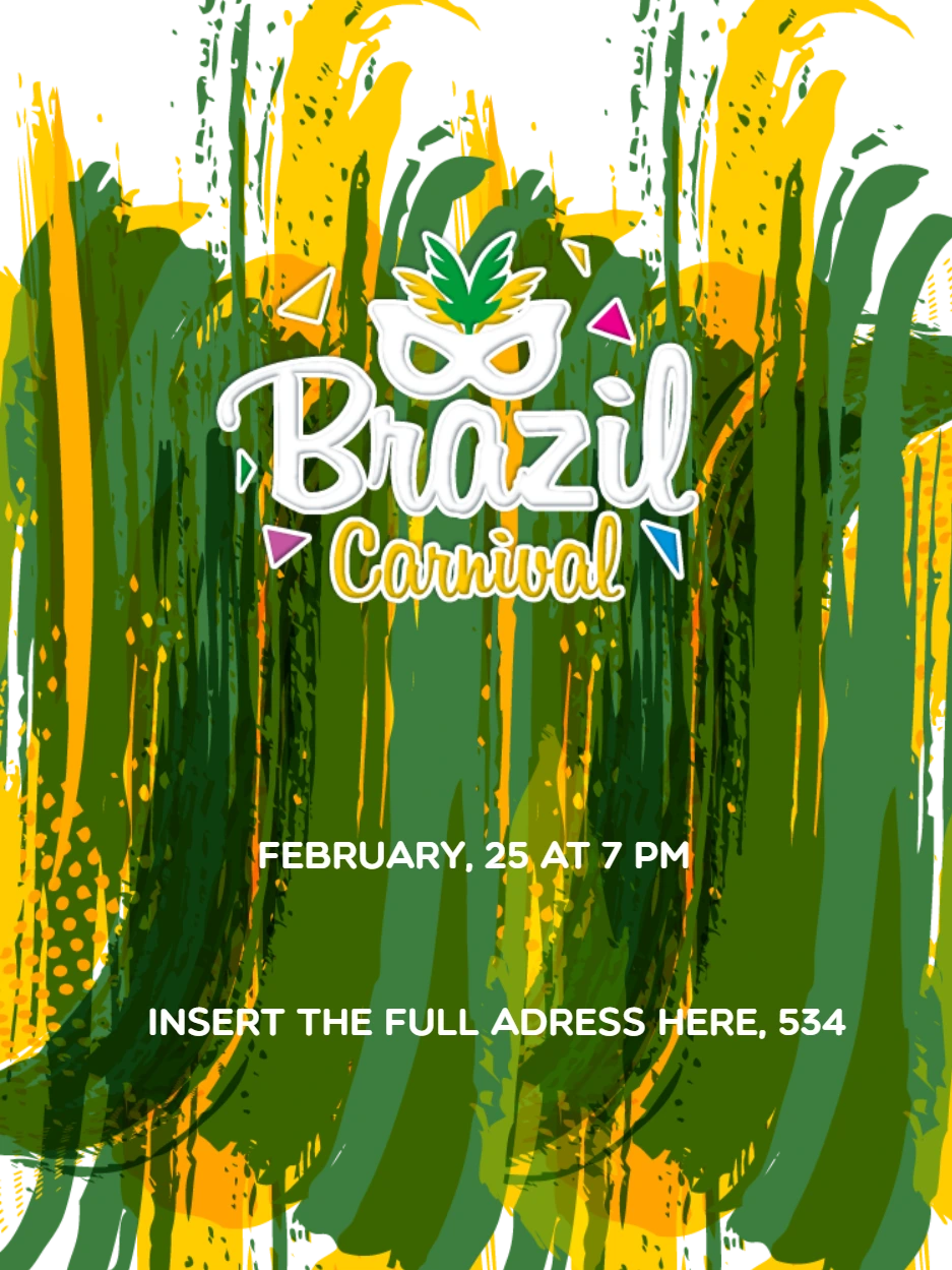 Brazil Carnival Party Invitation Template to Edit Online