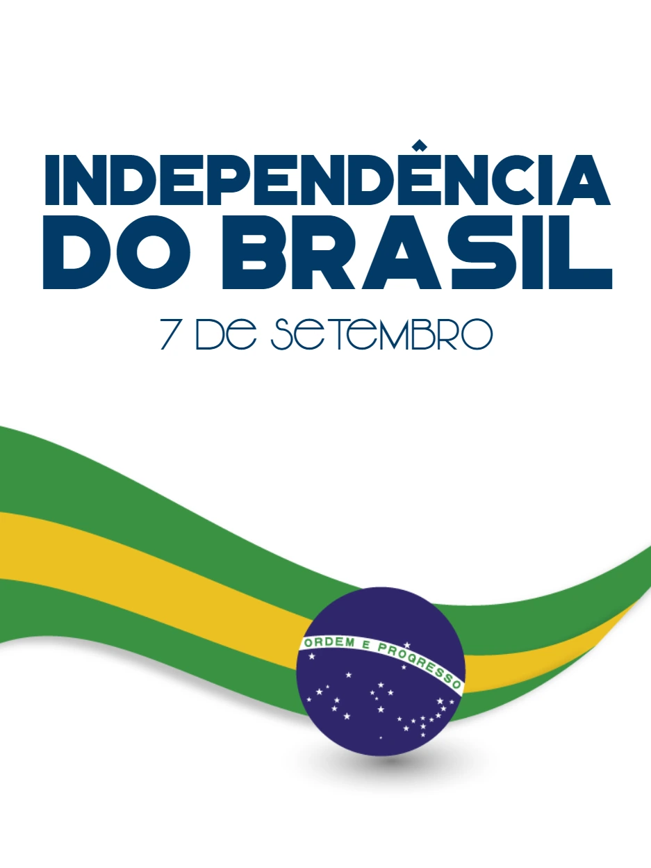 Arte Independência do Brasil com Bandeira para Editar Online