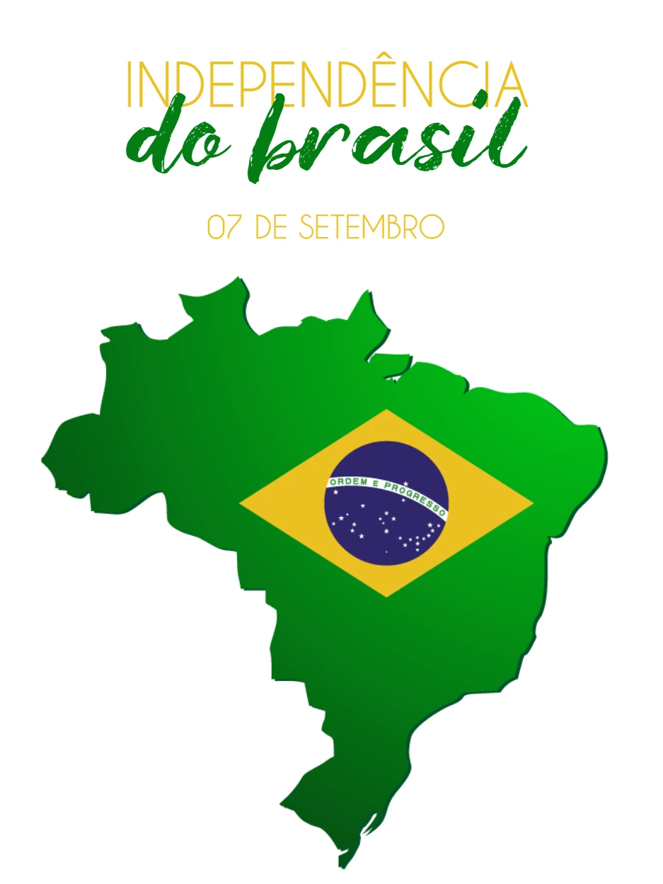 Arte Independência do Brasil com Mapa para Editar Online