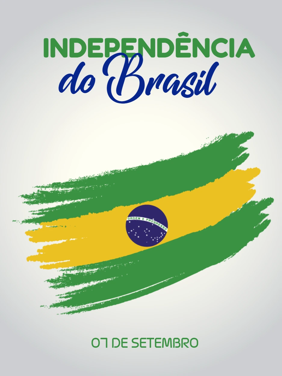 Arte Independência do Brasil com Bandeira para Editar Online