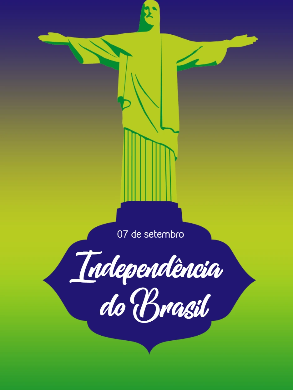 Arte da Independência do Brasil com Símbolos para Editar Online