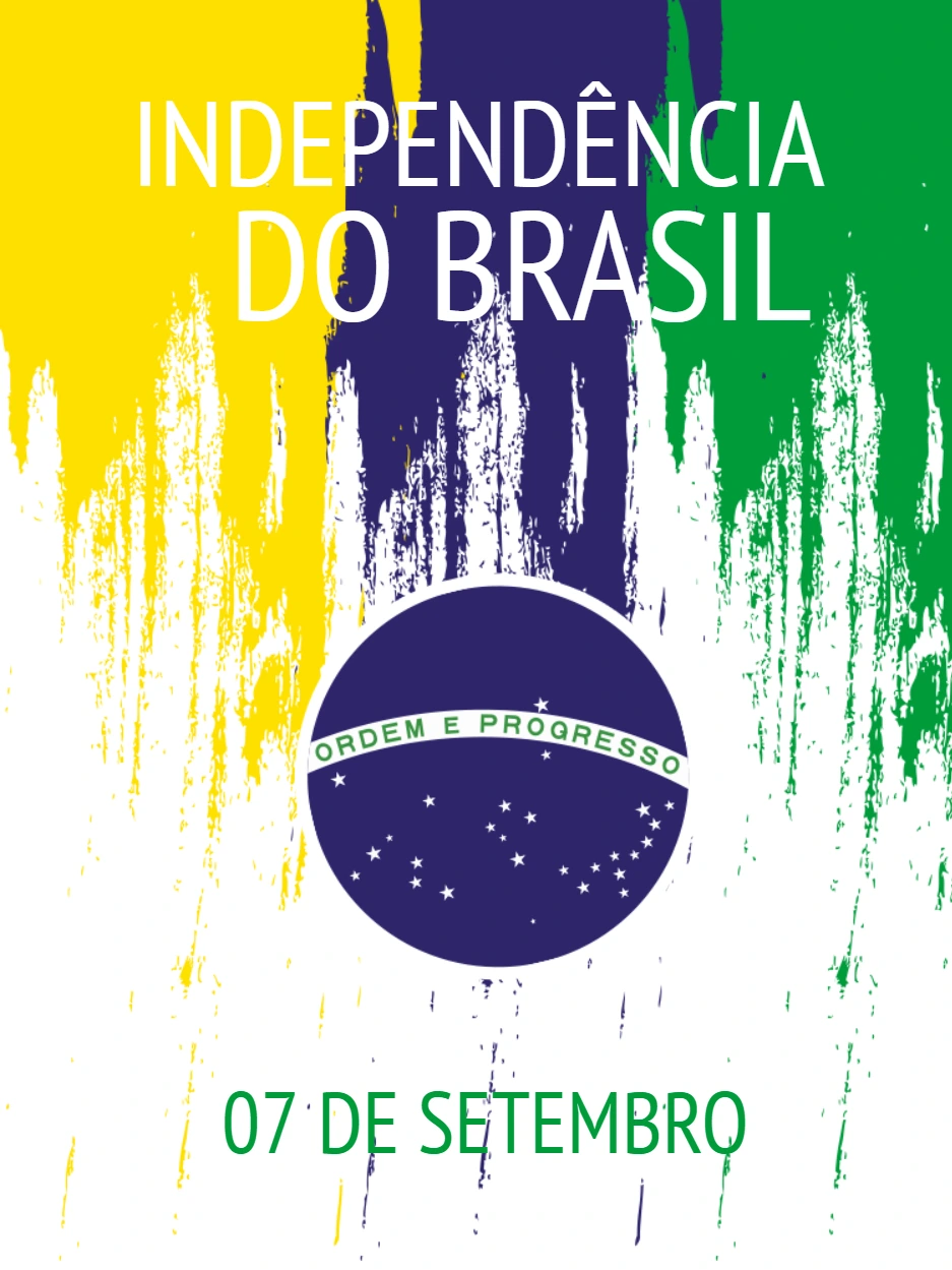 Arte da Independência do Brasil com Bandeira para Editar