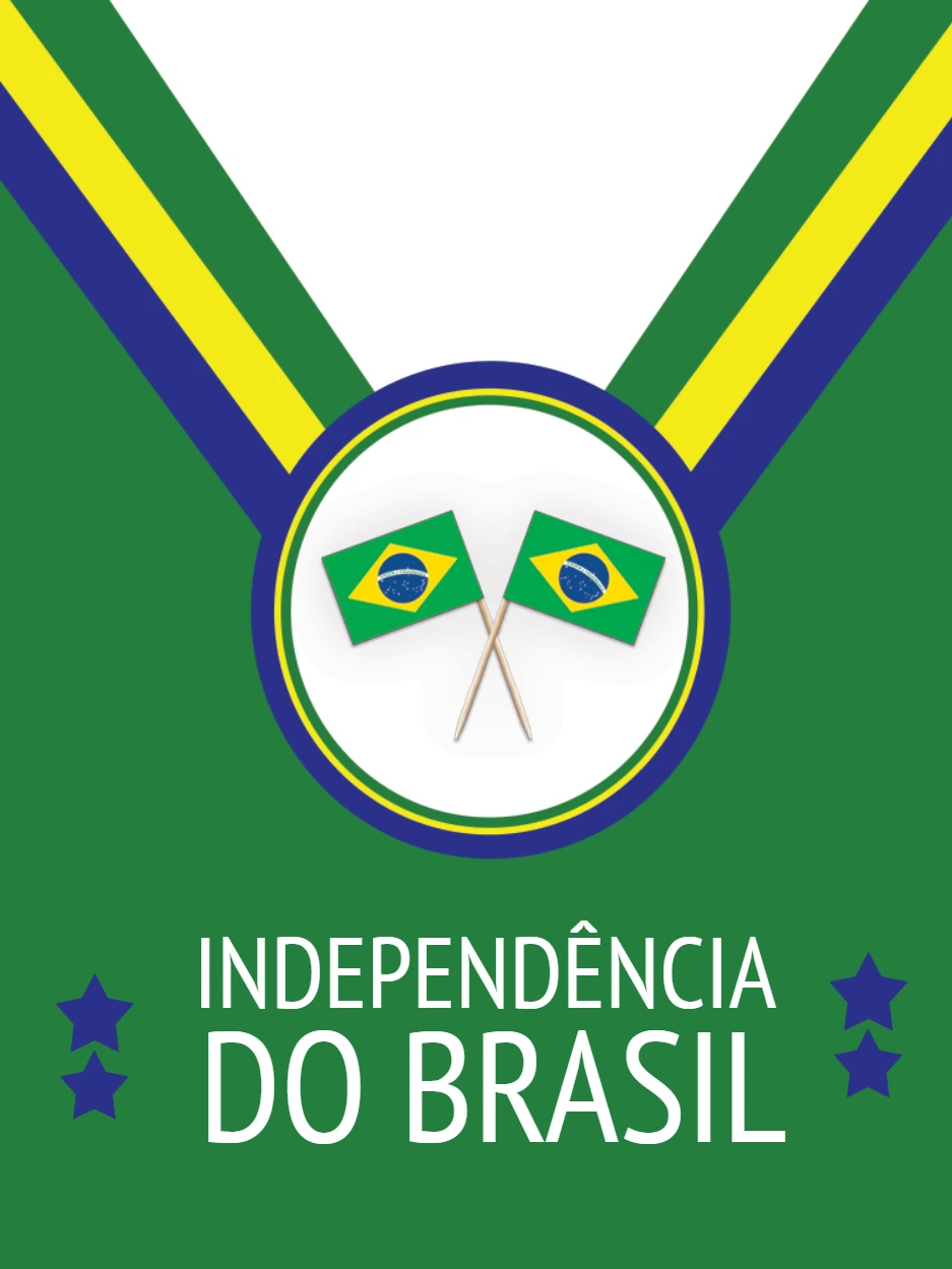 Post Independência do Brasil com Bandeiras para Editar Online