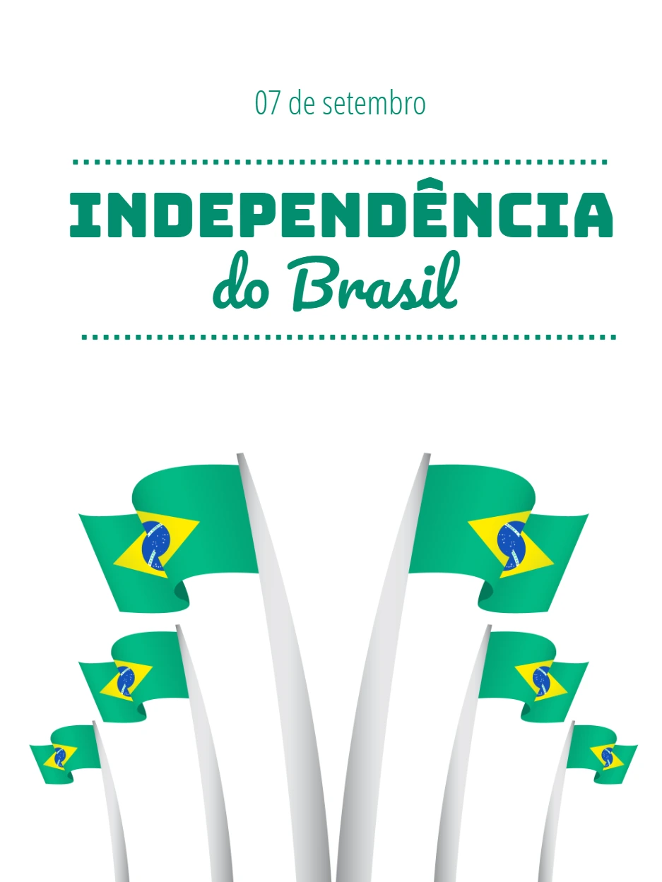 Arte Dia da Independência do Brasil com Bandeiras Editável