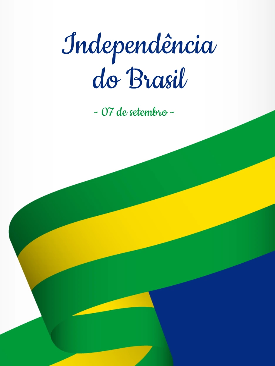 Arte Independência do Brasil com Bandeira para Editar Online