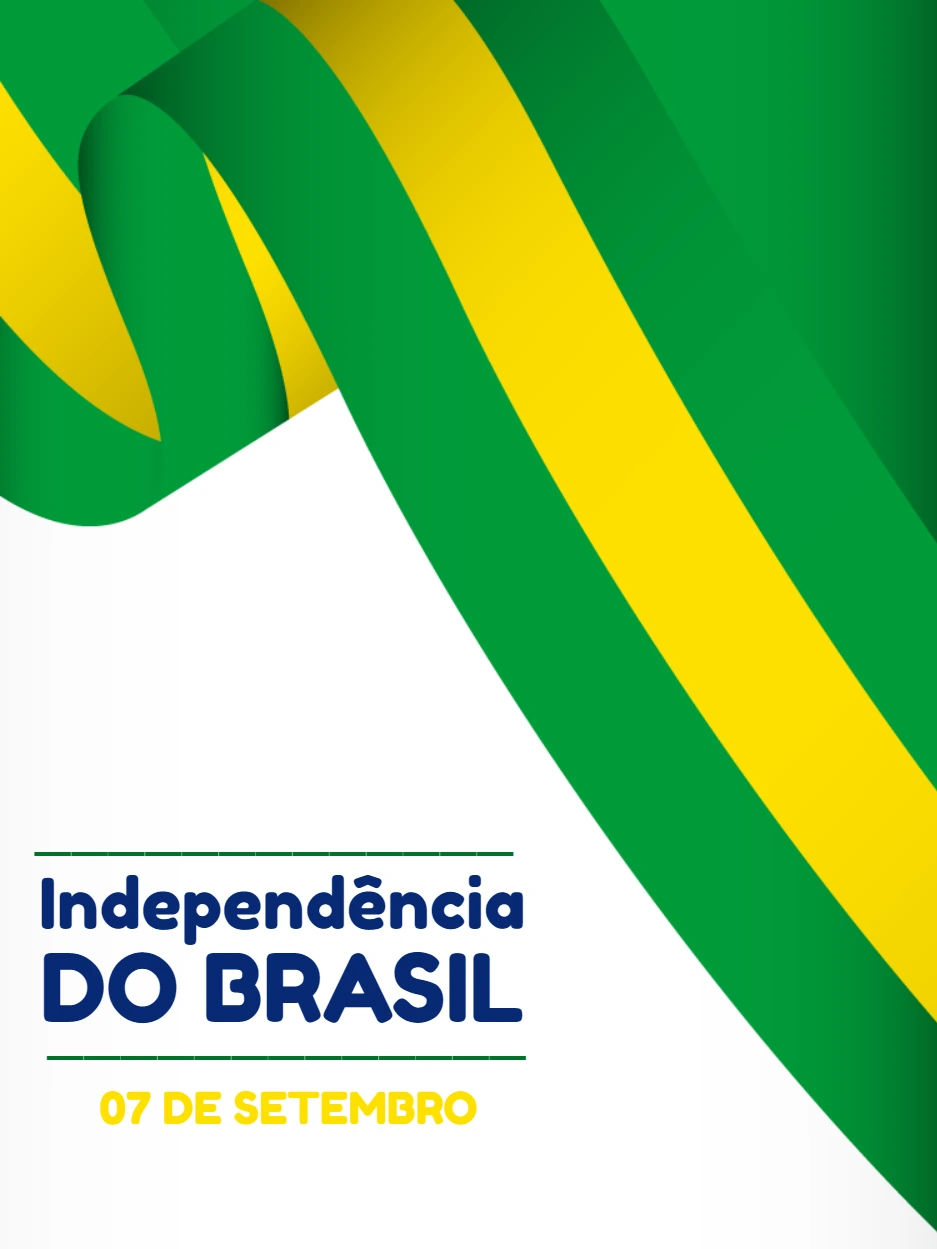 Arte Independência do Brasil com Cores da Bandeira para Editar