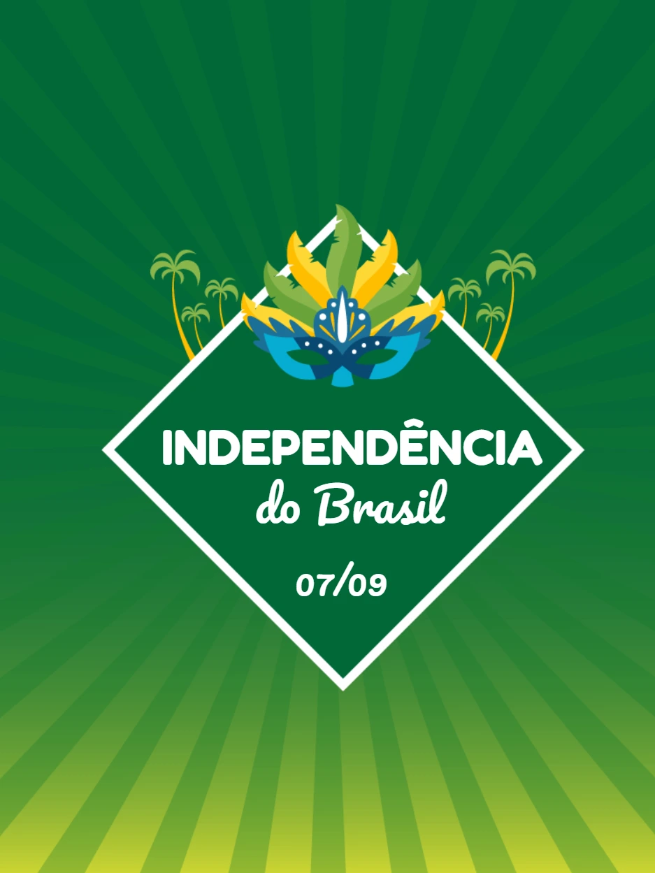 Arte Independência do Brasil com Elementos Tropicais para Editar