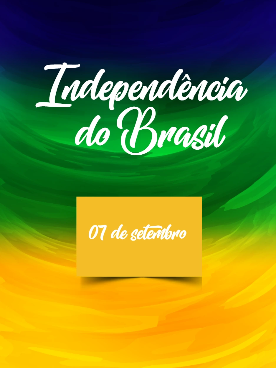 Post Independência do Brasil com Fundo Artístico para Editar