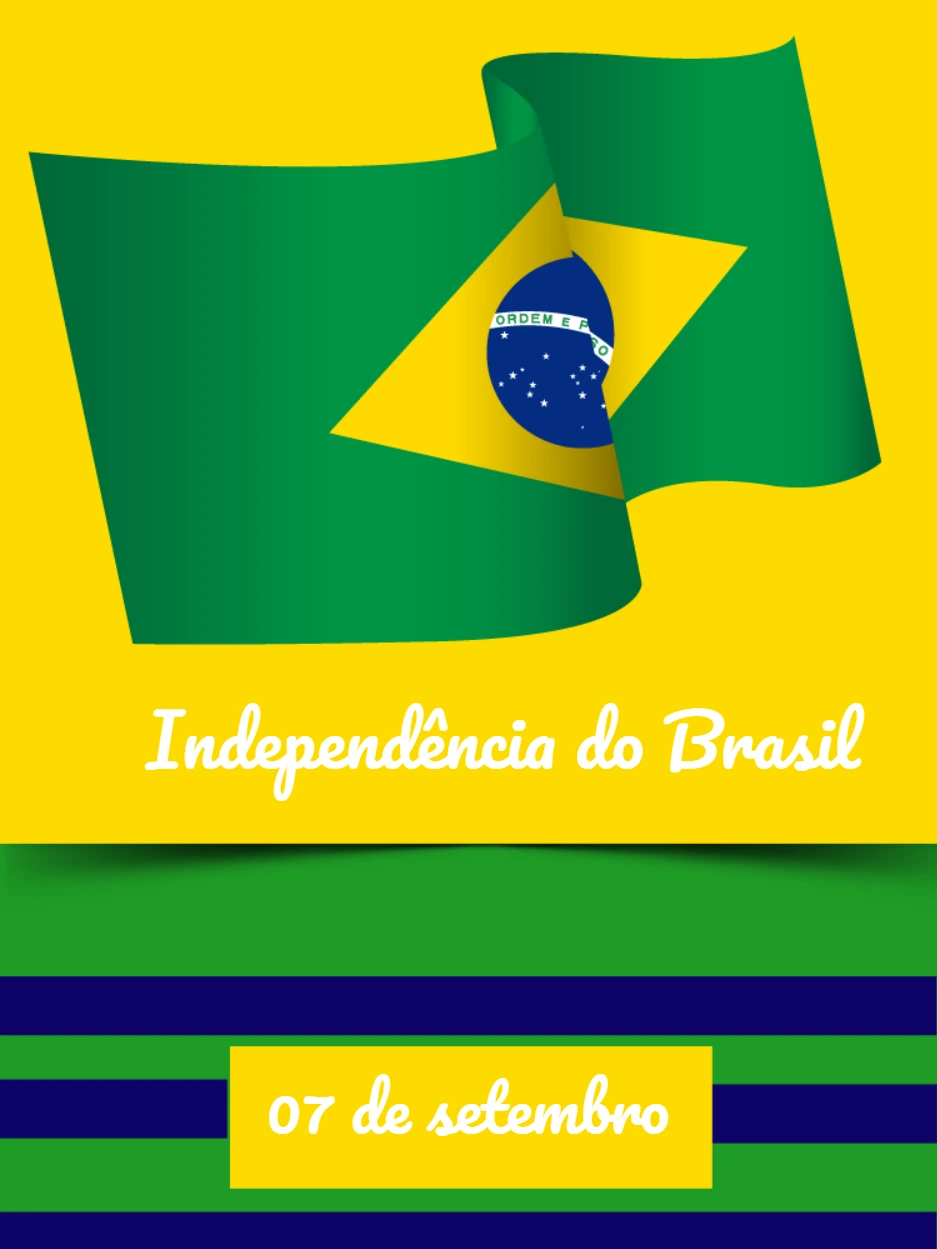 Post Independência do Brasil com Bandeira Editável Online