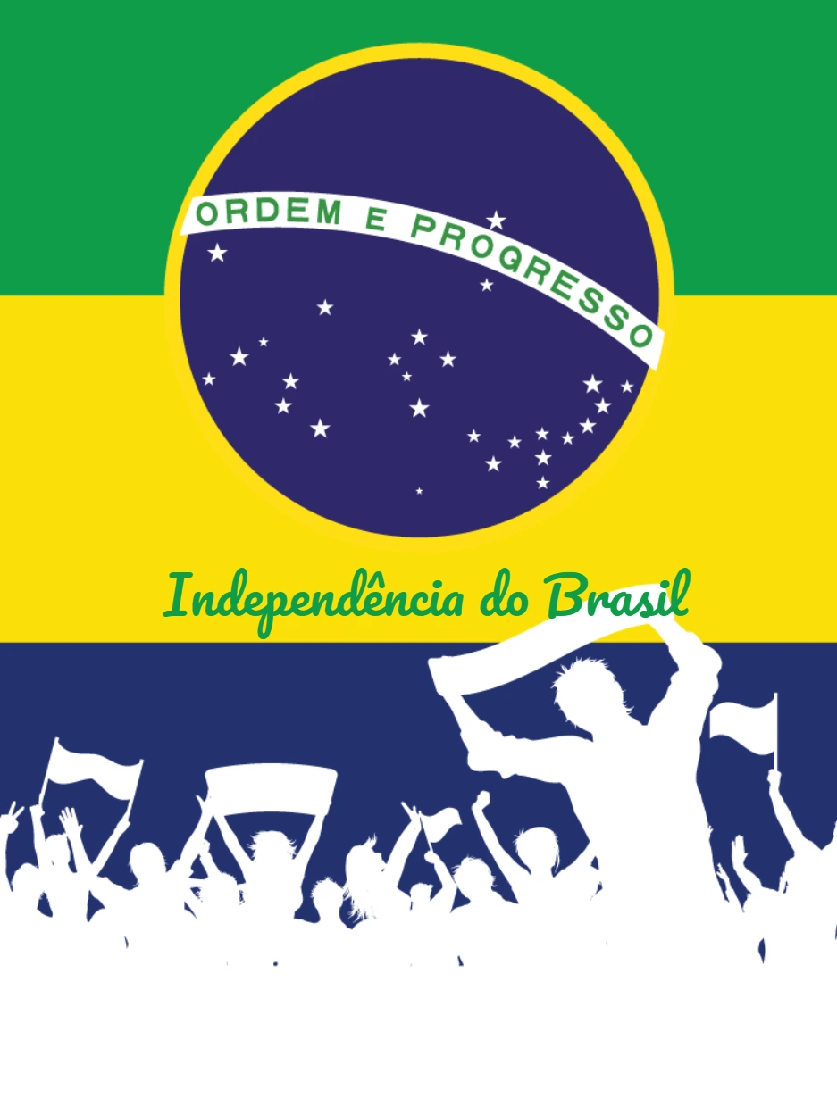 Arte Independência do Brasil com Bandeira para Editar Online