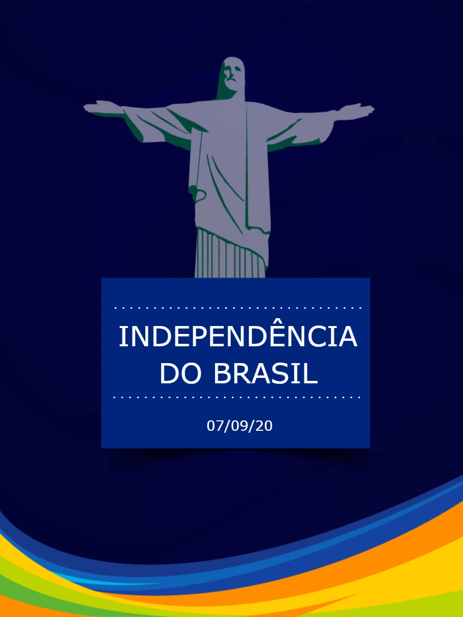 Arte do 7 de Setembro com Símbolos Patrióticos para Editar