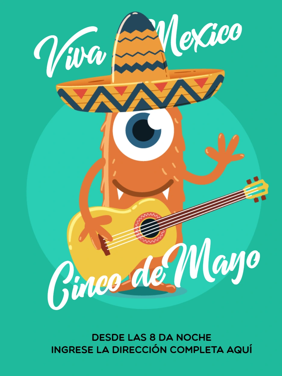 Invitación de Cinco de Mayo con Monstruo para Editar Online
