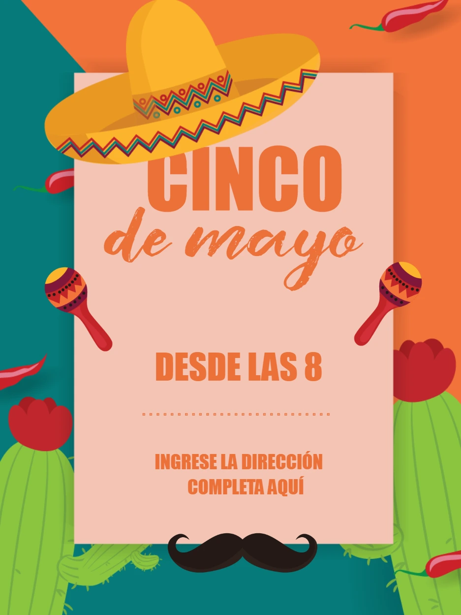 Invitación de Cinco de Mayo con Sombrero para Editar Online