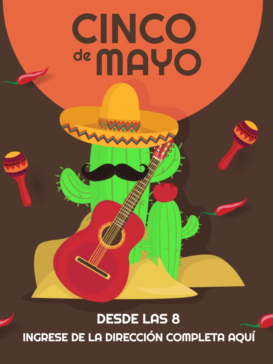 Invitación de Cinco de Mayo con Cactus para Editar Online
