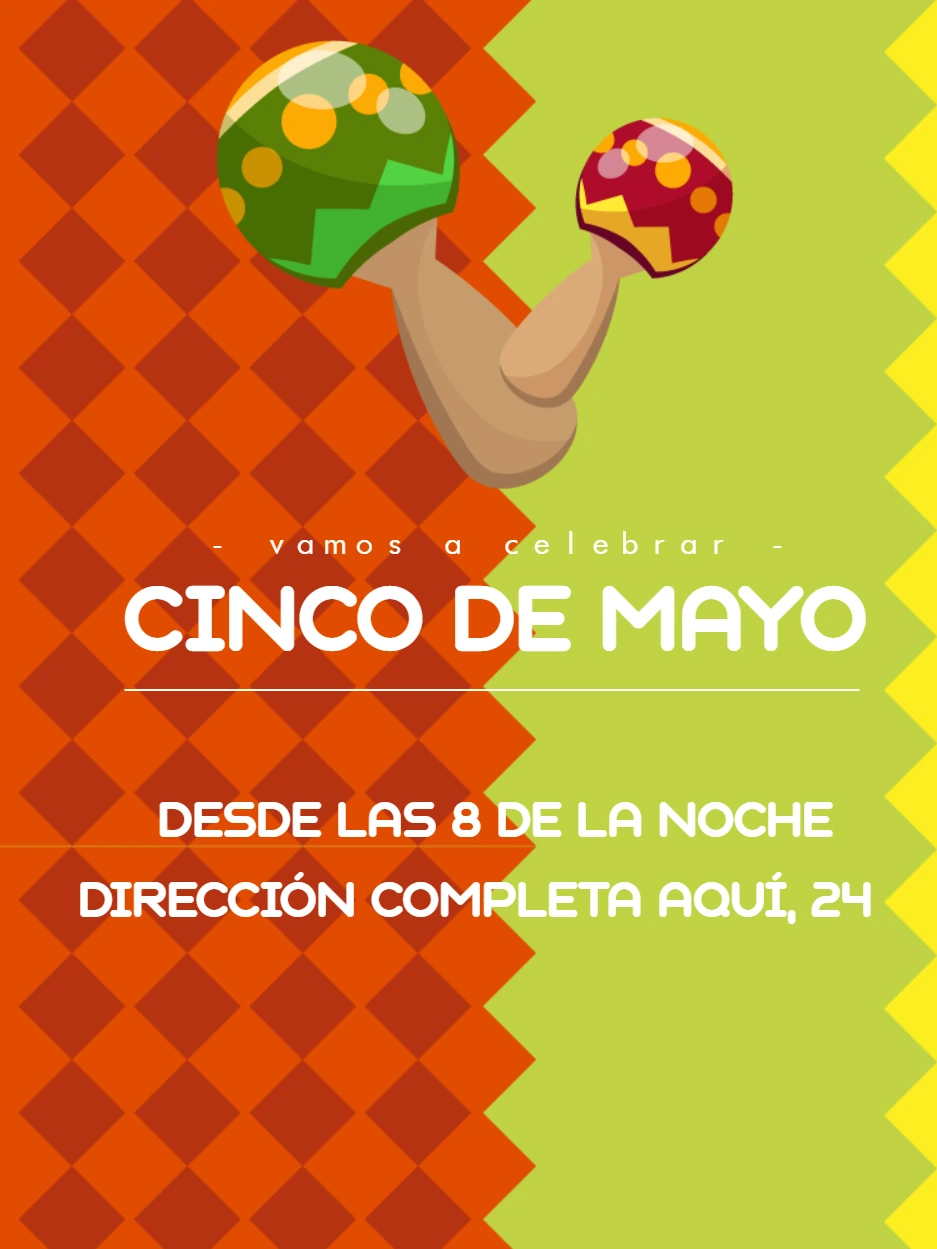 Convite de Cinco de Mayo com Maracas para Editar Online