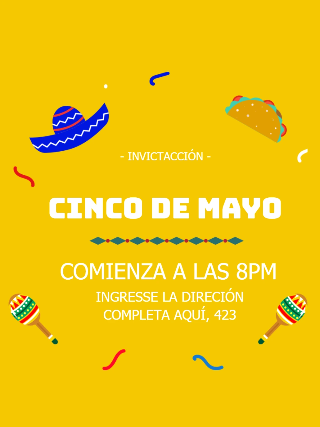 Invitación Editable de Cinco de Mayo para tu Fiesta Online