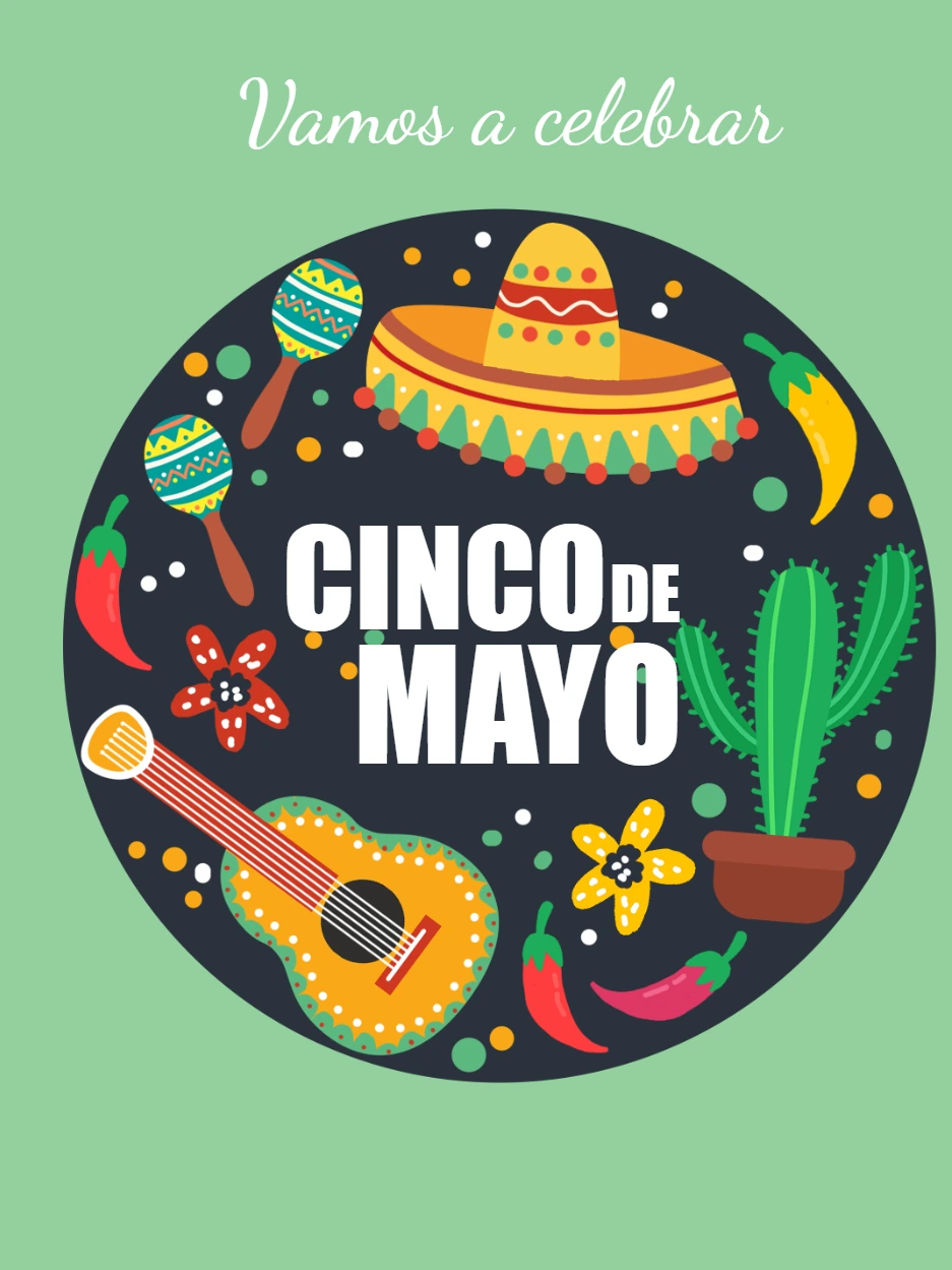 Post de Cinco de Mayo com elementos mexicanos para Editar Online