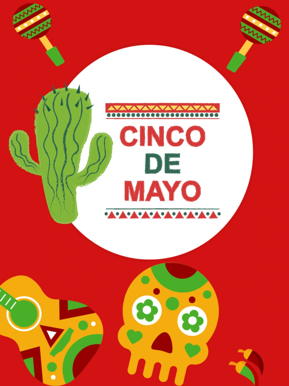 Post de Cinco de Mayo con íconos mexicanos para Editar Online