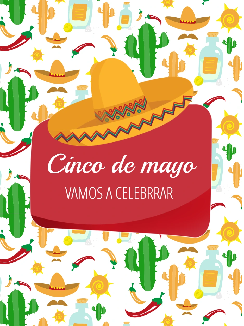Post para Cinco de Mayo com Ícones Mexicanos para Editar Online